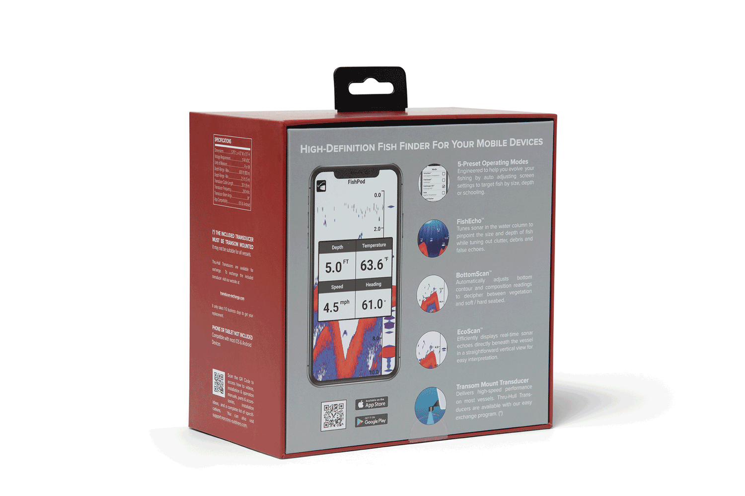 FishPod® 10BX Boat Mount BlueTooth Fish Finder