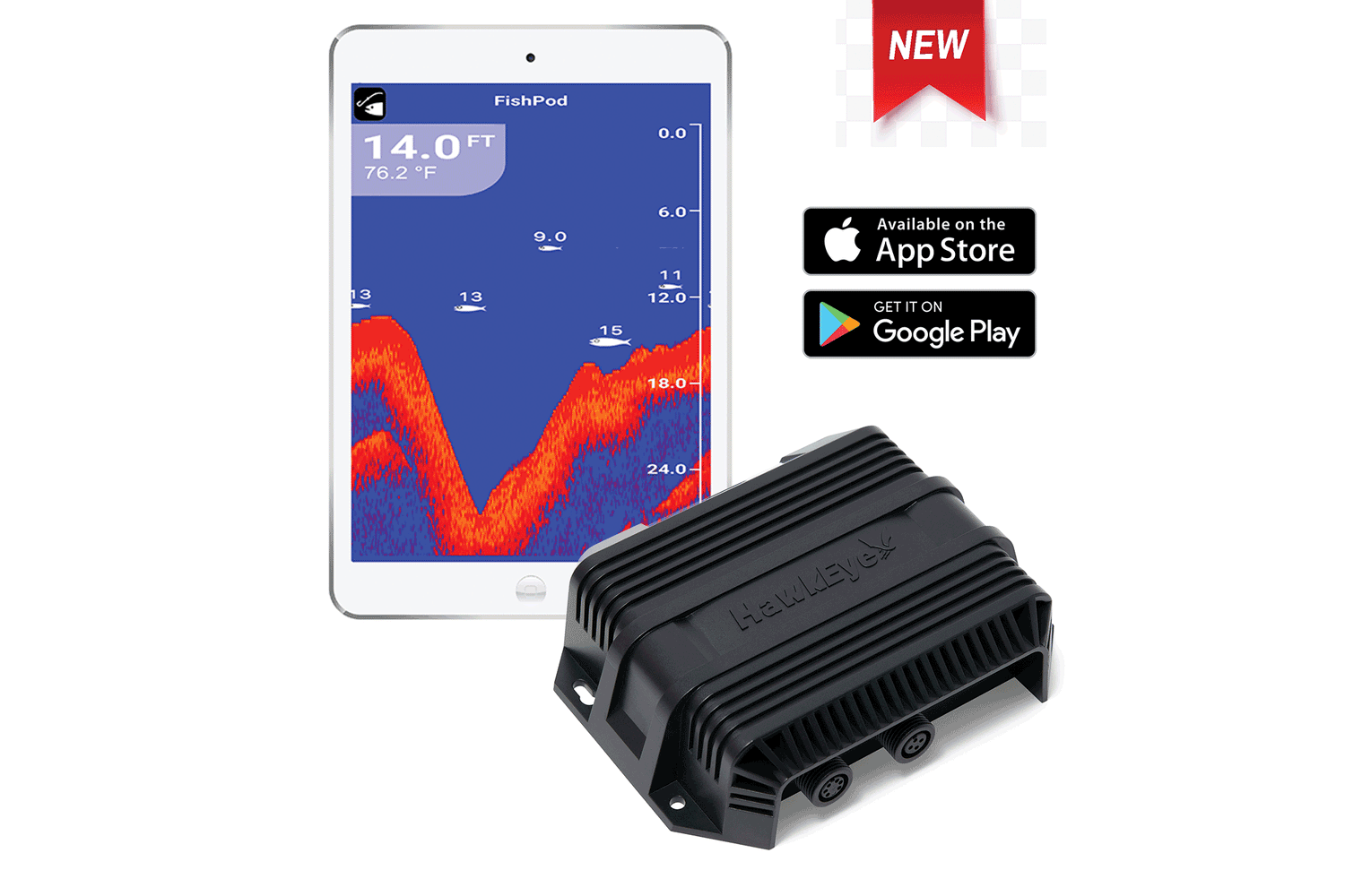 FishPod® 10BX Boat Mount BlueTooth Fish Finder